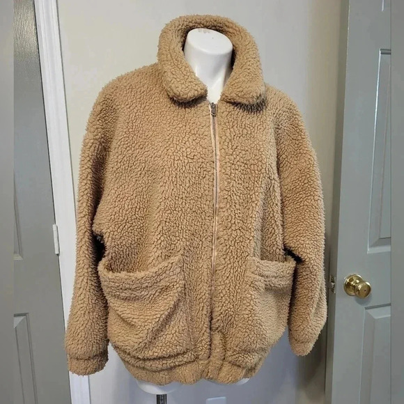 I.AM.GIA Neutral Pixie Oversized Full Zip Teddy Bear Bomber Jacket/Coat(XS/S) - Picture 4 of 12